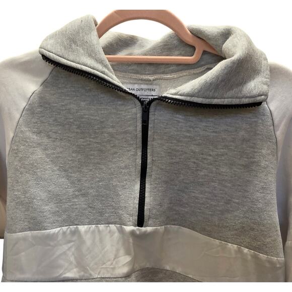 Urban Outfitters SMALL Cropped Fleece Half Zip Pullover Sweatshirt Gray EUC - Picture 3 of 6
